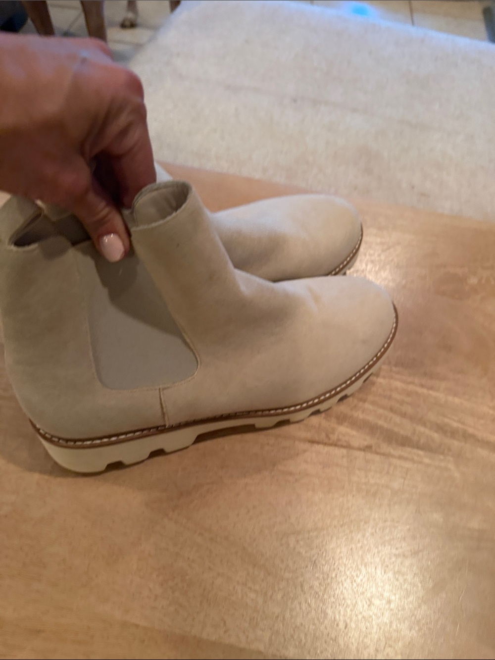 Men's Chelsea Ankle Boots in Light Beige